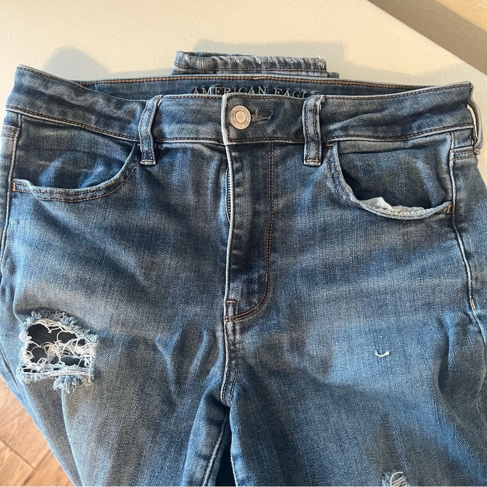 AE deconstructed hi-rise Jeggings 12 Reg